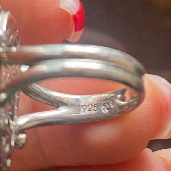 Silver 925 ring custom made lucky clover 4 leaves style .size 6 - Picture 5 of 10